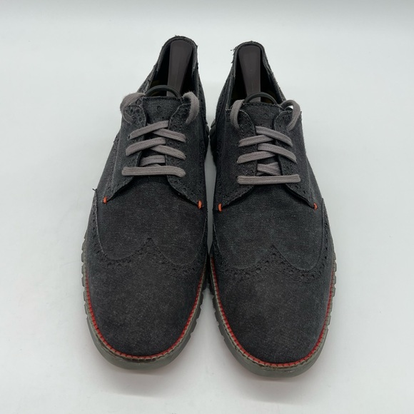 Cole Haan Zerogrand Wingtip Oxford Dark Gray Canvas Mens Size 9.5 M Dress Shoes. main image 13